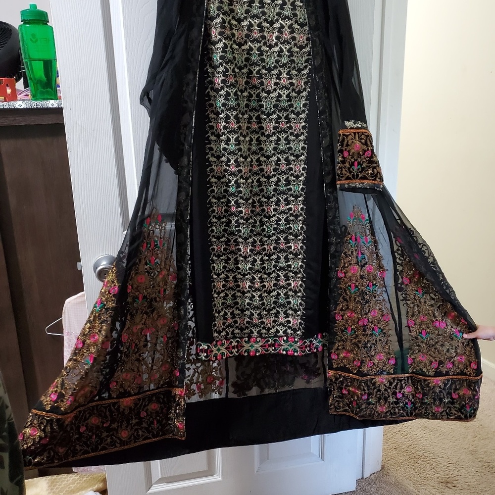Open long gown style 4 piece dress